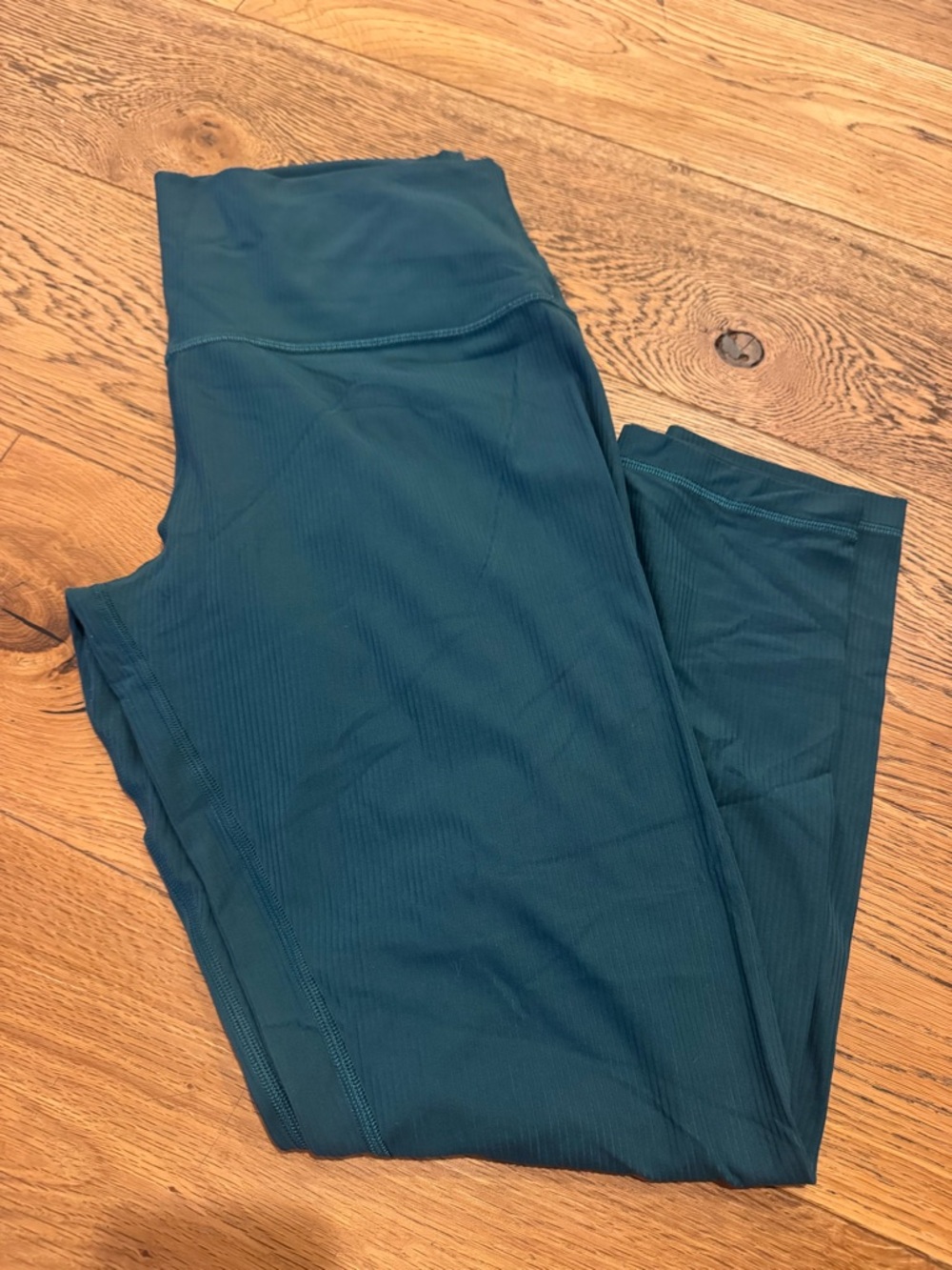 Lululemon Ribbed Deep Teal High-Waist Leggings